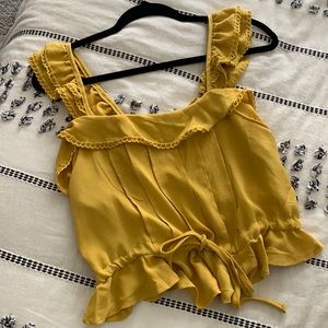Ruffle mustard blouse